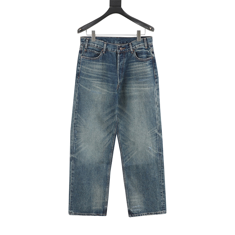Blue Distressed Jeans – Premium Men's Denim with Vintage Wash and Modern Casual Style