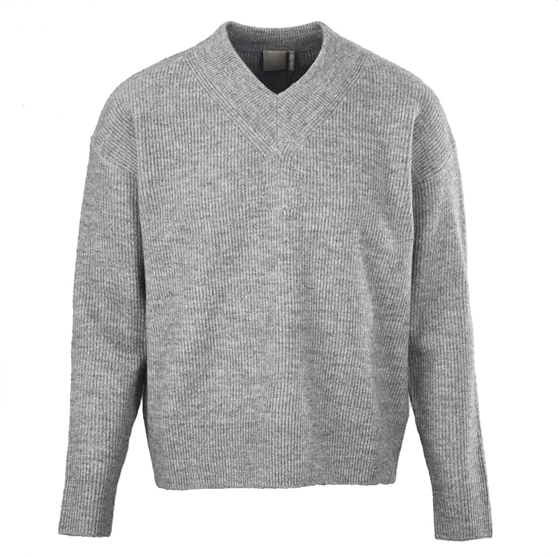 Letter Embroidered Lambswool Sweater – Premium Men's Wool Knit Pullover with Signature Detail
