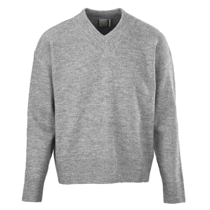Letter Embroidered Lambswool Sweater – Premium Men's Wool Knit Pullover with Signature Detail