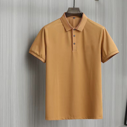 Pique Fabric Simple Casual Short Sleeve Polo T-Shirt