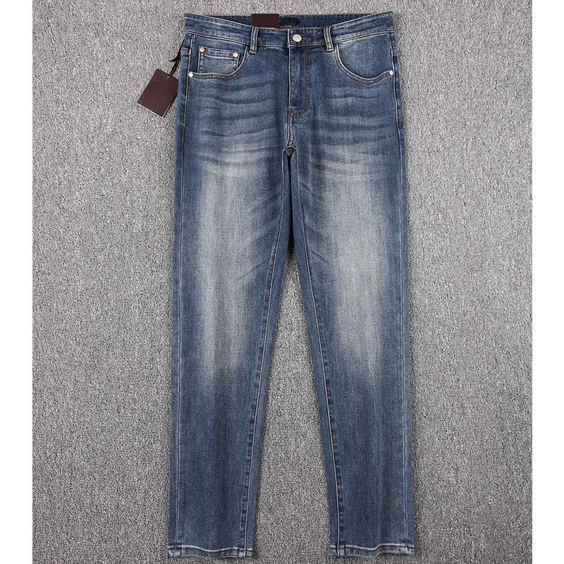Autumn Winter New Washed Denim Fabric Elastic Stretchable Men's Jeans