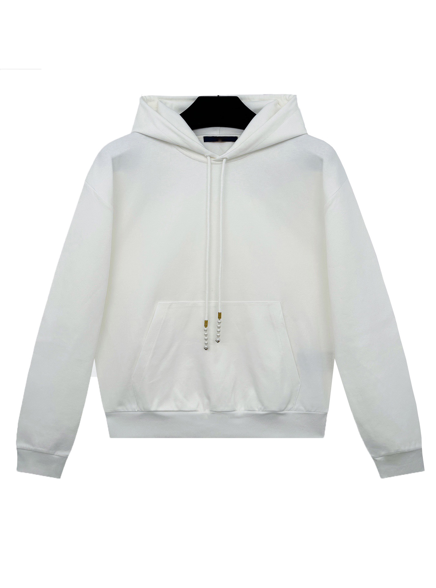 White Hoodie with Pearl Pendant Necklace