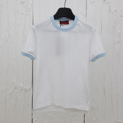 2025 New Fashion Jacquard Fabric, Smooth Soft Comfortable Breathable, Line Design Round Neck Short Sleeve T-Shirt