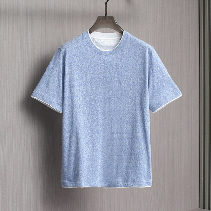 2025 New Natural Plant Fiber Fabric Lightweight Breathable Soft Comfortable Men's Casual Round Neck Short Sleeve T-Shirt