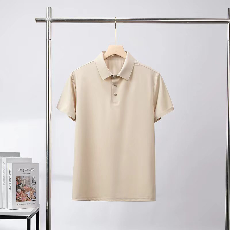 Mulberry Silk Business Polo Collar Short Sleeve T-Shirt