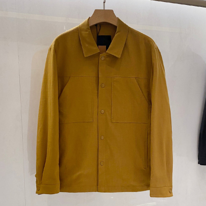2025 New Wrinkle-Resistant Windproof Slub Fabric, Men's High-End Business Casual Turn-Down Collar Lightweight Jacket Outerwear