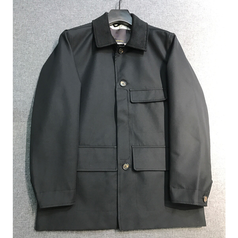 2025 Spring New Pure Cotton Windproof Waterproof, Multi-Pocket Design Men's Business Casual Mid-Length Jacket with Cashmere Collar