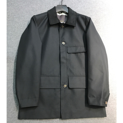2025 Spring New Pure Cotton Windproof Waterproof, Multi-Pocket Design Men's Business Casual Mid-Length Jacket with Cashmere Collar