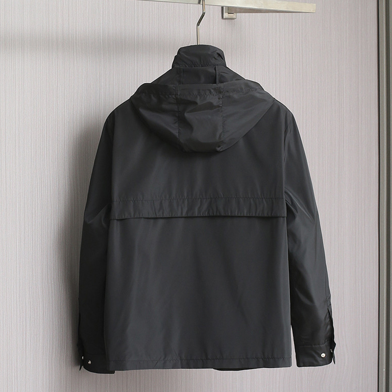 2025 Spring/Summer Imported Lightweight Fiber Fabric Breathable Comfort Minimalist Timeless Design Men's Hooded Jacket Business Casual Trench Coat