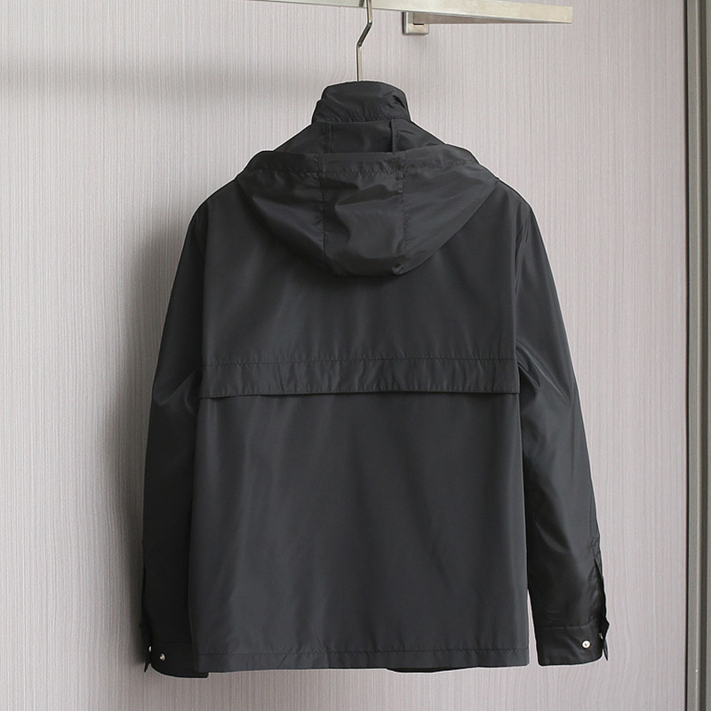 2025 Spring/Summer Imported Lightweight Fiber Fabric Breathable Comfort Minimalist Timeless Design Men's Hooded Jacket Business Casual Trench Coat