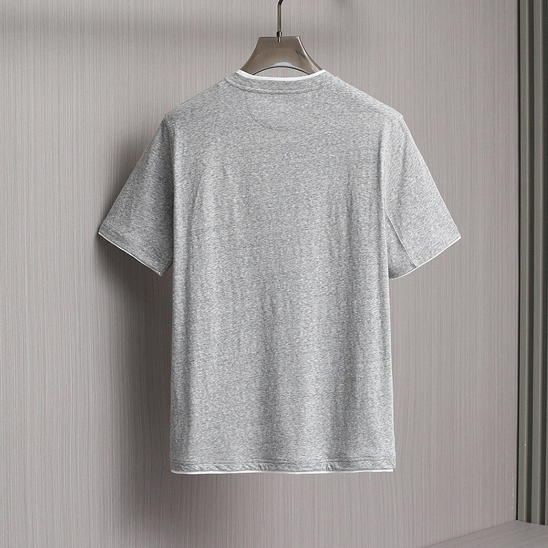 2025 New Natural Plant Fiber Fabric Lightweight Breathable Soft Comfortable Men's Casual Round Neck Short Sleeve T-Shirt