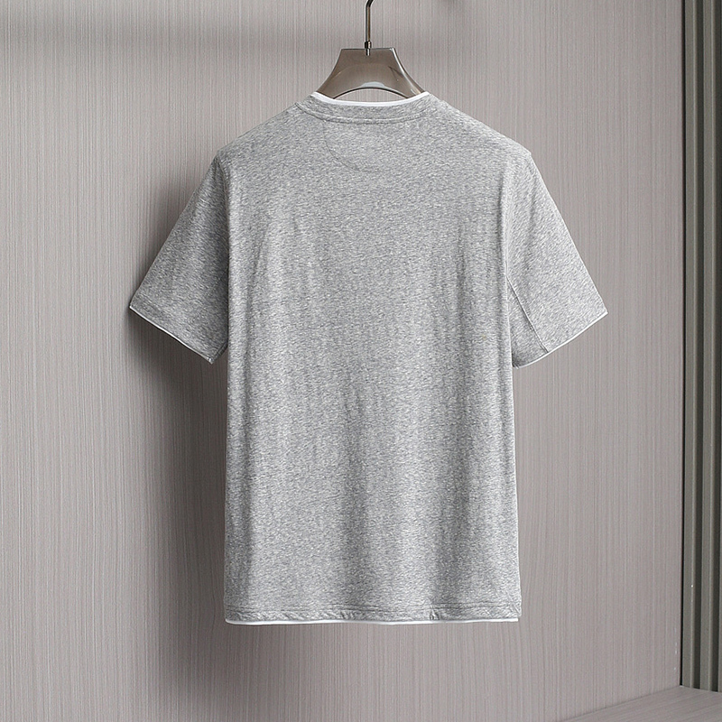2025 New Natural Plant Fiber Fabric Lightweight Breathable Soft Comfortable Men's Casual Round Neck Short Sleeve T-Shirt