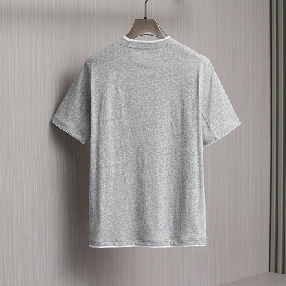 2025 New Natural Plant Fiber Fabric Lightweight Breathable Soft Comfortable Men's Casual Round Neck Short Sleeve T-Shirt