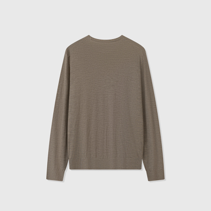 2026 Fall/Winter Icewish Wool Knit Crewneck Sweater – Classic Long Sleeve Men's Pullover