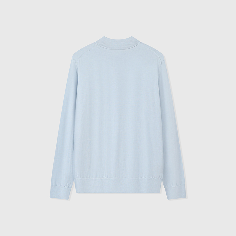 2026 Fall/Winter Icewish Wool Knit Polo Shirt – Premium Long Sleeve Men's Sweater