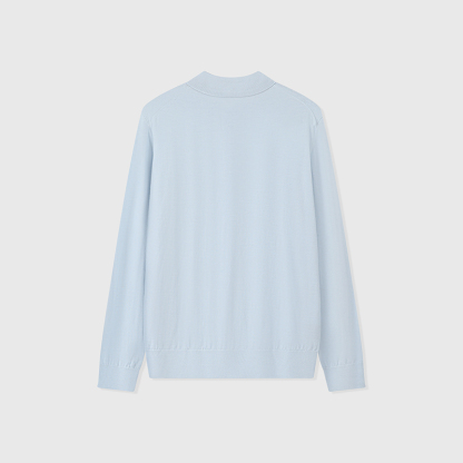 2026 Fall/Winter Icewish Wool Knit Polo Shirt – Premium Long Sleeve Men's Sweater