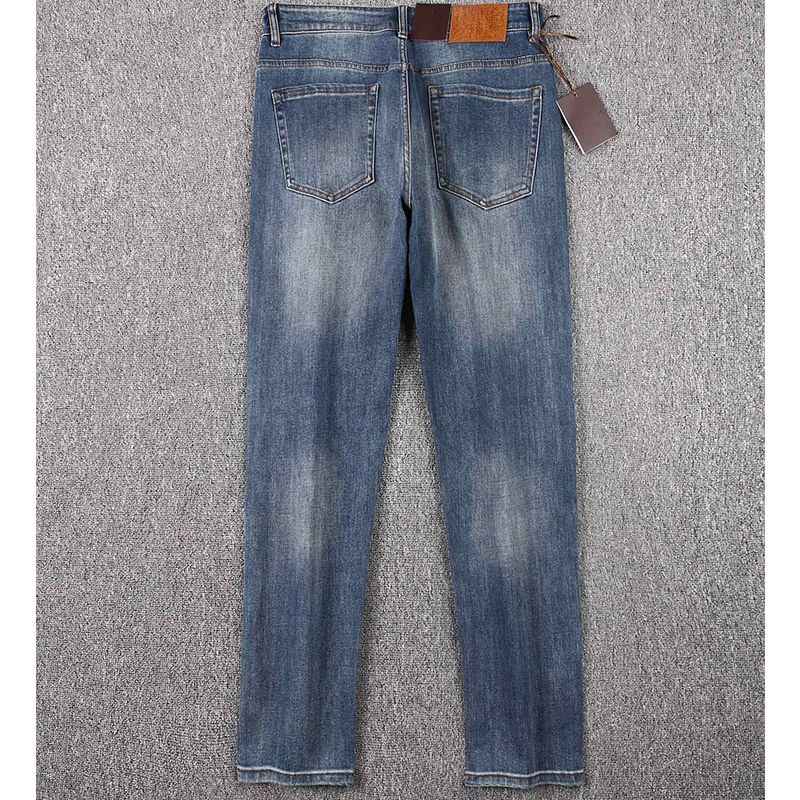 Autumn Winter New Washed Denim Fabric Elastic Stretchable Men's Jeans