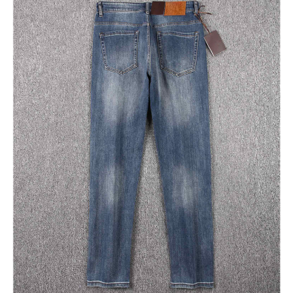 Autumn Winter New Washed Denim Fabric Elastic Stretchable Men's Jeans