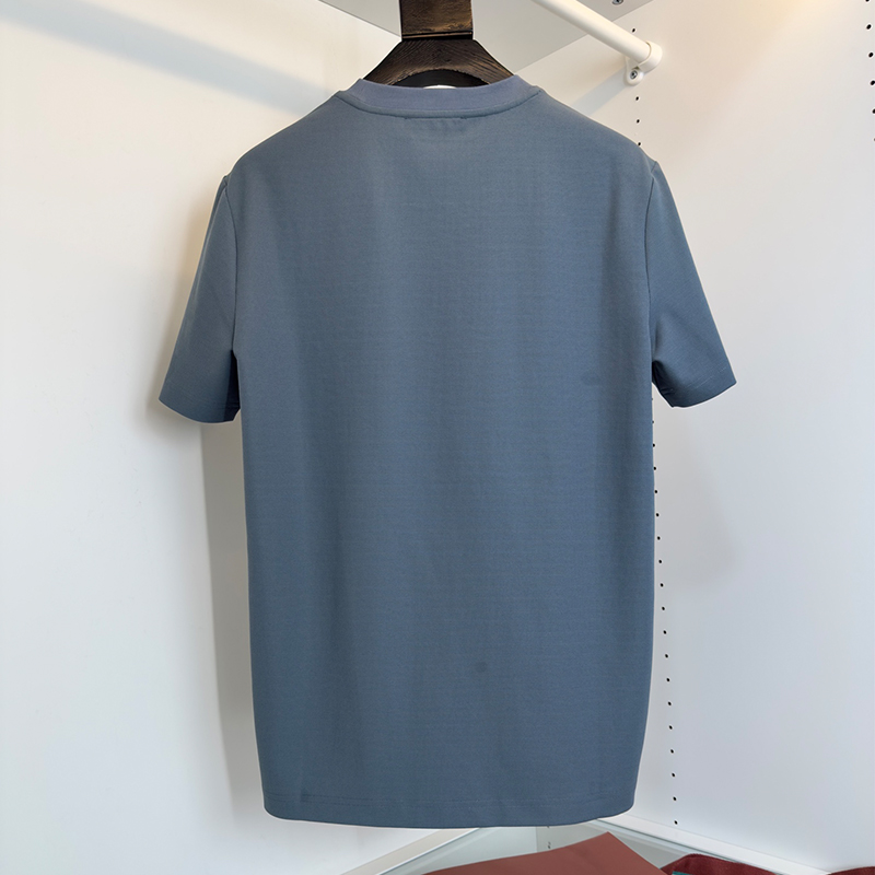 2025 New Cotton Men's Casual Round Neck Short Sleeve T-Shirt, Comfortable Breathable Relaxed Fit with Front Chest Pocket