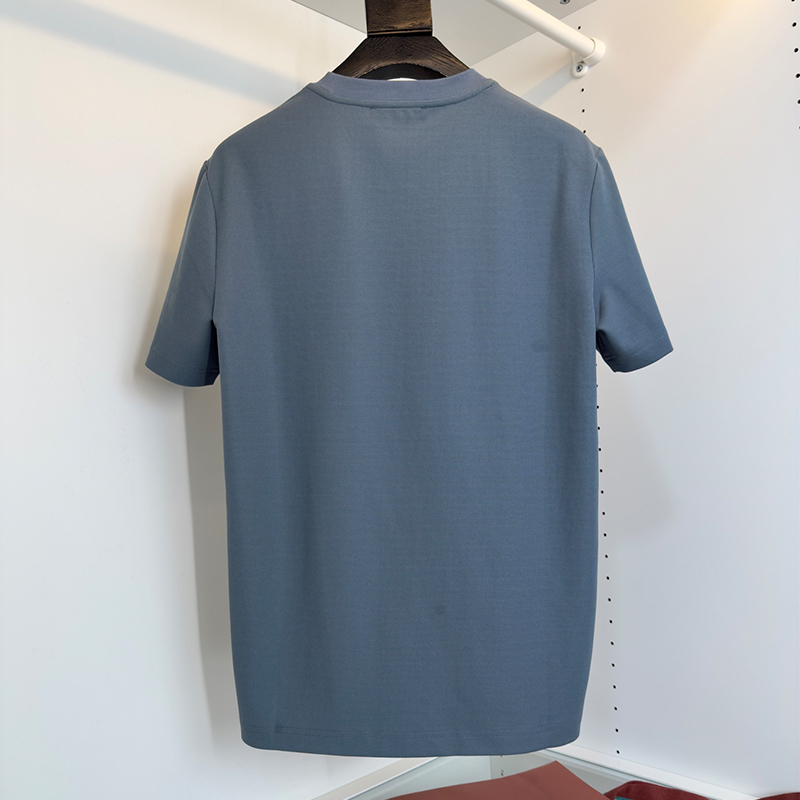 2025 New Cotton Men's Casual Round Neck Short Sleeve T-Shirt, Comfortable Breathable Relaxed Fit with Front Chest Pocket