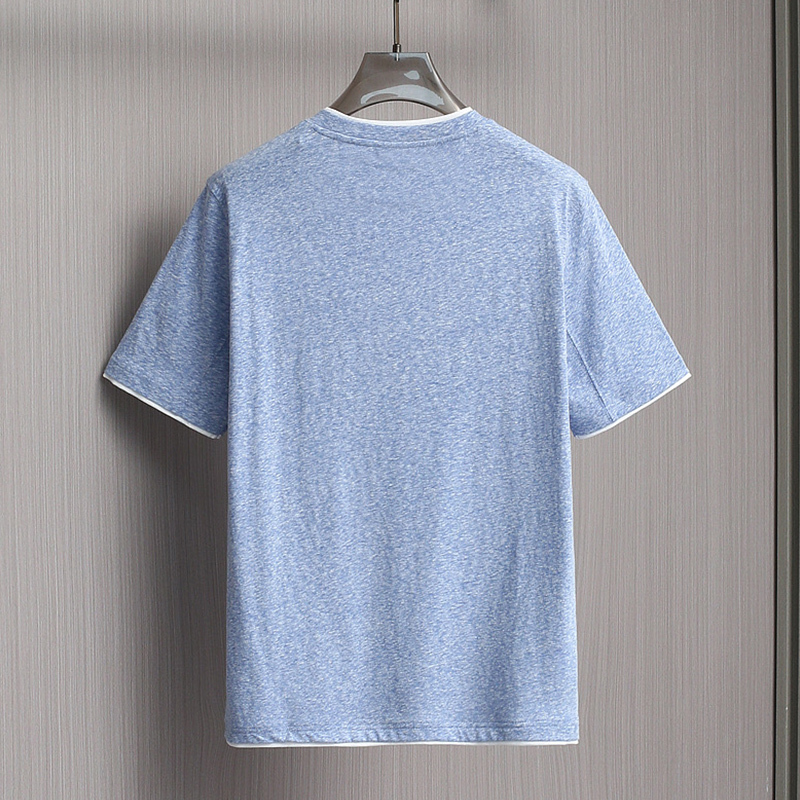 2025 New Natural Plant Fiber Fabric Lightweight Breathable Soft Comfortable Men's Casual Round Neck Short Sleeve T-Shirt