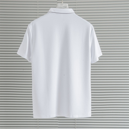 2025 New Soft Comfortable Stretch Skin-Friendly Wrinkle-Resistant Breathable Moisture-Wicking Men's Business Short Sleeve Shirt with Turn-Down Collar