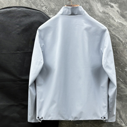 2025 Spring/Summer New Dustproof Waterproof Fabric, Men's High-End Casual Woven Trench Coat Jacket Outerwear