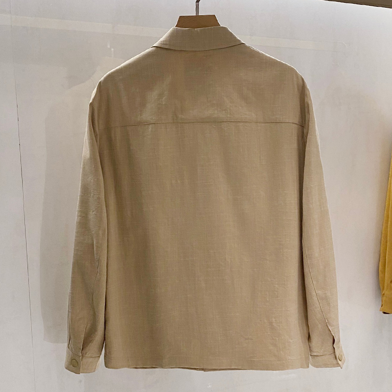 2025 New Wrinkle-Resistant Windproof Slub Fabric, Men's High-End Business Casual Turn-Down Collar Lightweight Jacket Outerwear