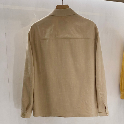 2025 New Wrinkle-Resistant Windproof Slub Fabric, Men's High-End Business Casual Turn-Down Collar Lightweight Jacket Outerwear