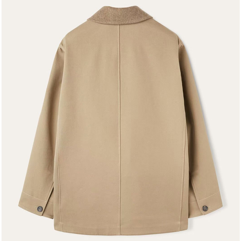 2025 Spring New Pure Cotton Windproof Waterproof, Multi-Pocket Design Men's Business Casual Mid-Length Jacket with Cashmere Collar