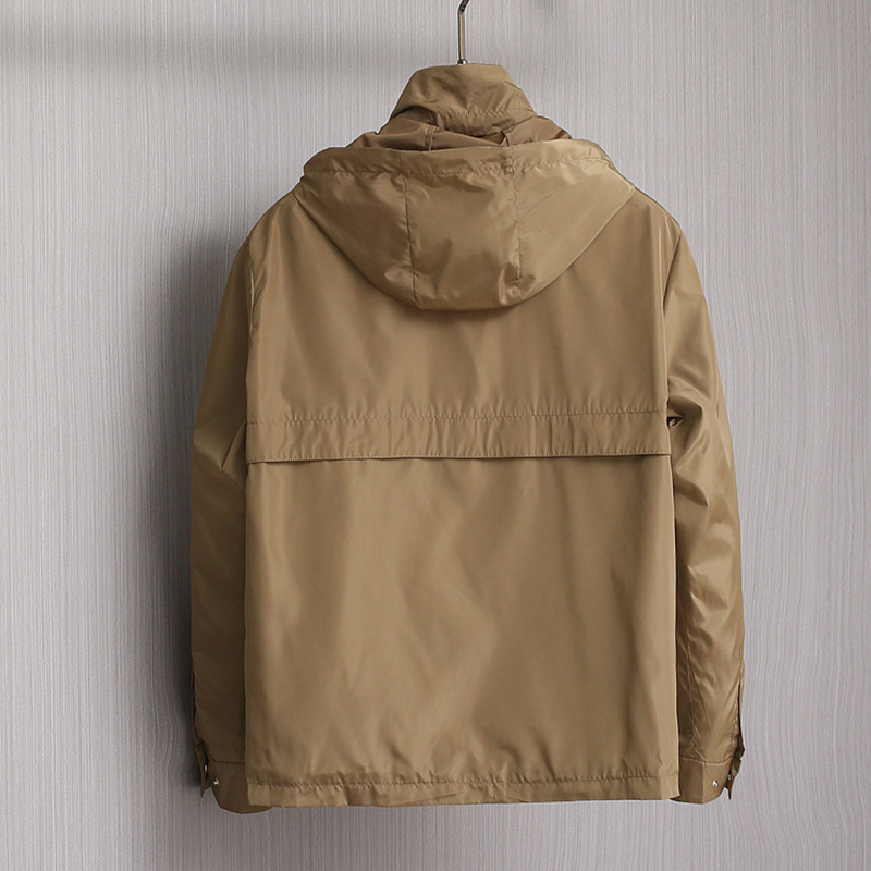 2025 Spring/Summer Imported Lightweight Fiber Fabric Breathable Comfort Minimalist Timeless Design Men's Hooded Jacket Business Casual Trench Coat