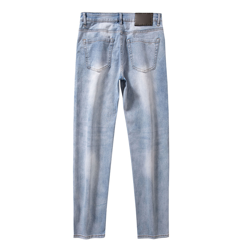 2025 New 100% Cotton Stretch Fabric Comfortable Breathable Men's Slim Straight Fit Jeans