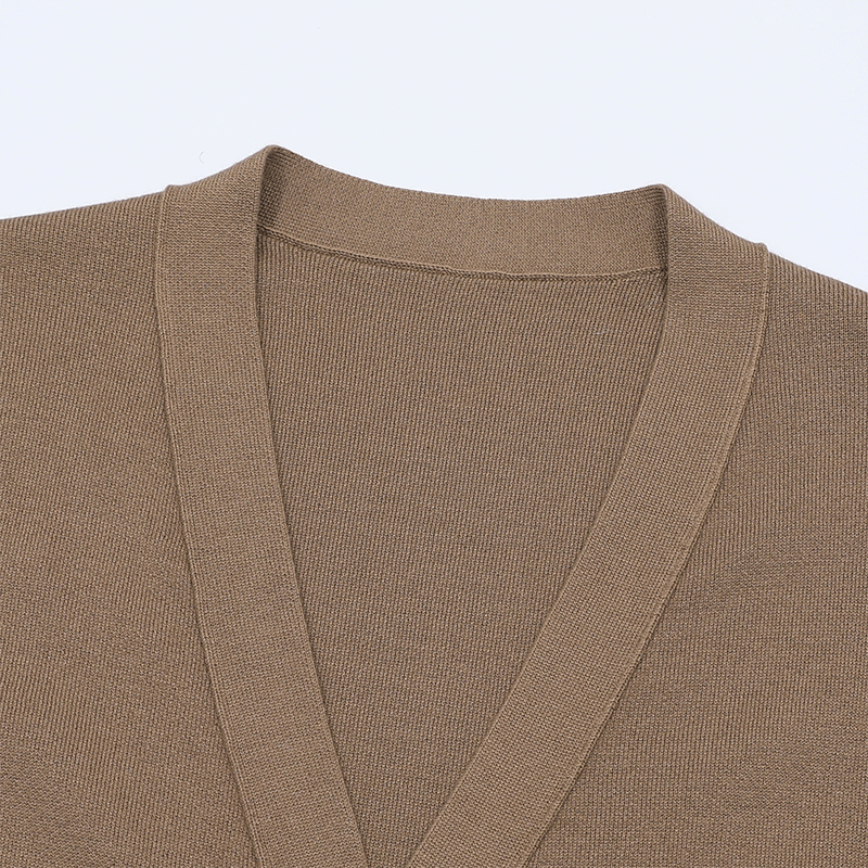2026 Classic Cashmere Vest – Men's Deep Khaki Wool Knit Sleeveless Sweater Sizes 46-54 Available