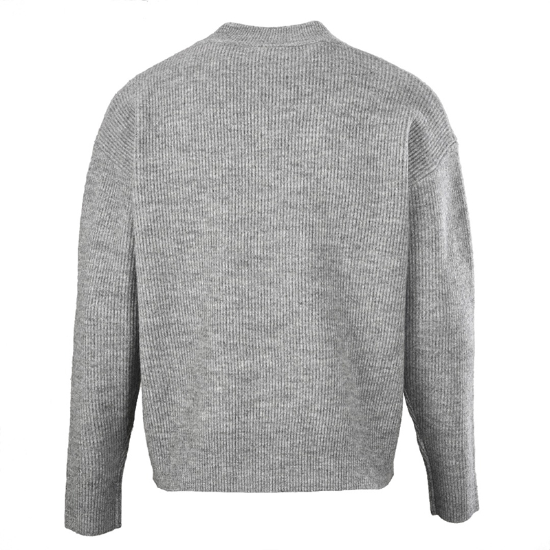 Letter Embroidered Lambswool Sweater – Premium Men's Wool Knit Pullover with Signature Detail
