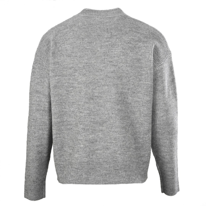 Letter Embroidered Lambswool Sweater – Premium Men's Wool Knit Pullover with Signature Detail
