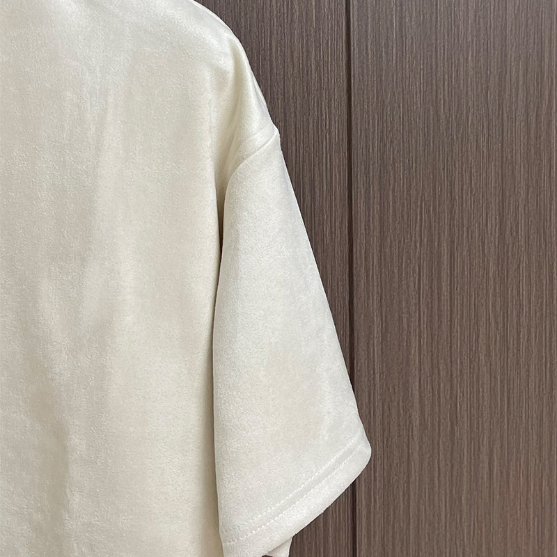 2025 Spring/Summer New Ultra-Soft 14-Gauge Yarn Skin-Friendly Breathable Lightweight Italian Blended Wool Short Sleeve Knitwear