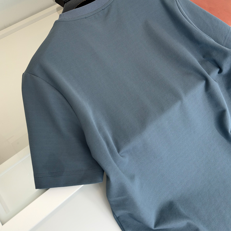 2025 New Cotton Men's Casual Round Neck Short Sleeve T-Shirt, Comfortable Breathable Relaxed Fit with Front Chest Pocket