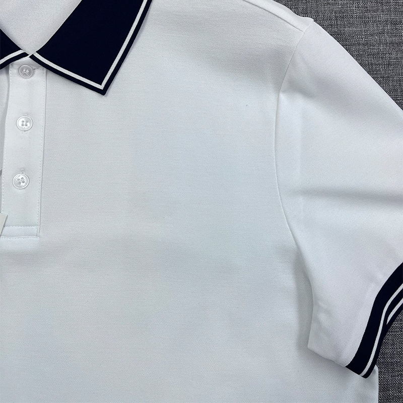 2025 Spring/Summer Custom Woven Fabric/Italian Minimalist Design Triple-Button Breathable Fit Men's Luxury Business Polo Shirt