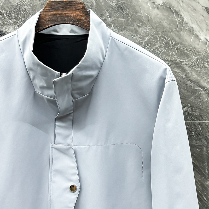 2025 Spring/Summer New Dustproof Waterproof Fabric, Men's High-End Casual Woven Trench Coat Jacket Outerwear