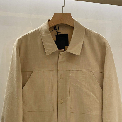 2025 New Wrinkle-Resistant Windproof Slub Fabric, Men's High-End Business Casual Turn-Down Collar Lightweight Jacket Outerwear