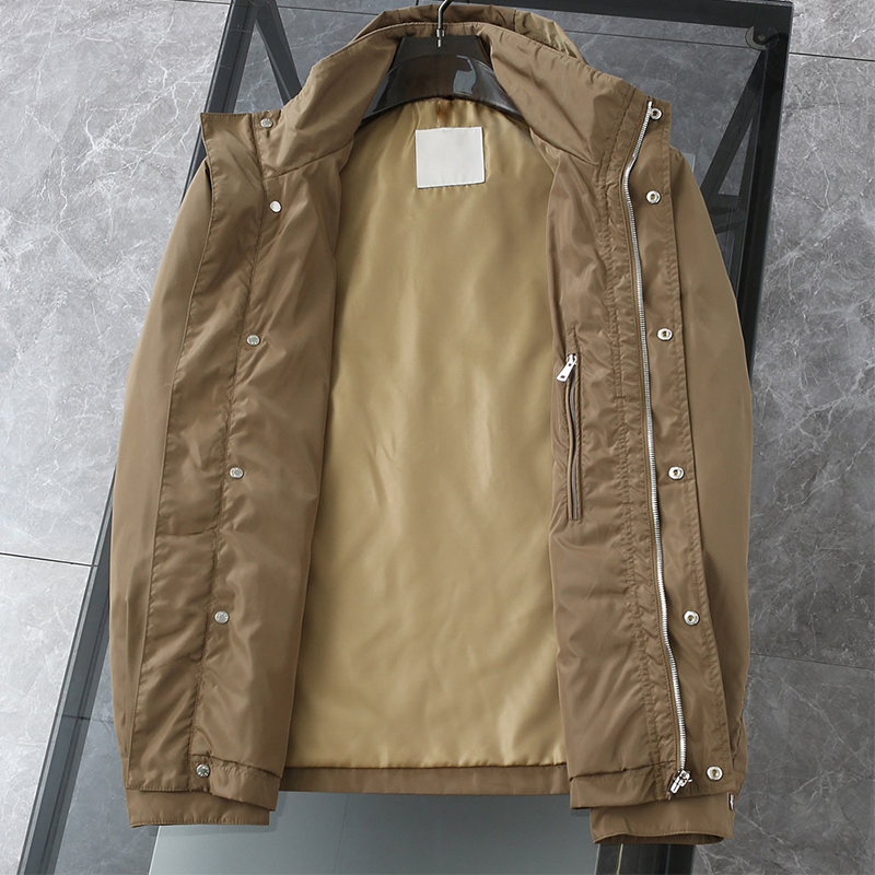 2025 Spring/Summer Imported Lightweight Fiber Fabric Breathable Comfort Minimalist Timeless Design Men's Hooded Jacket Business Casual Trench Coat