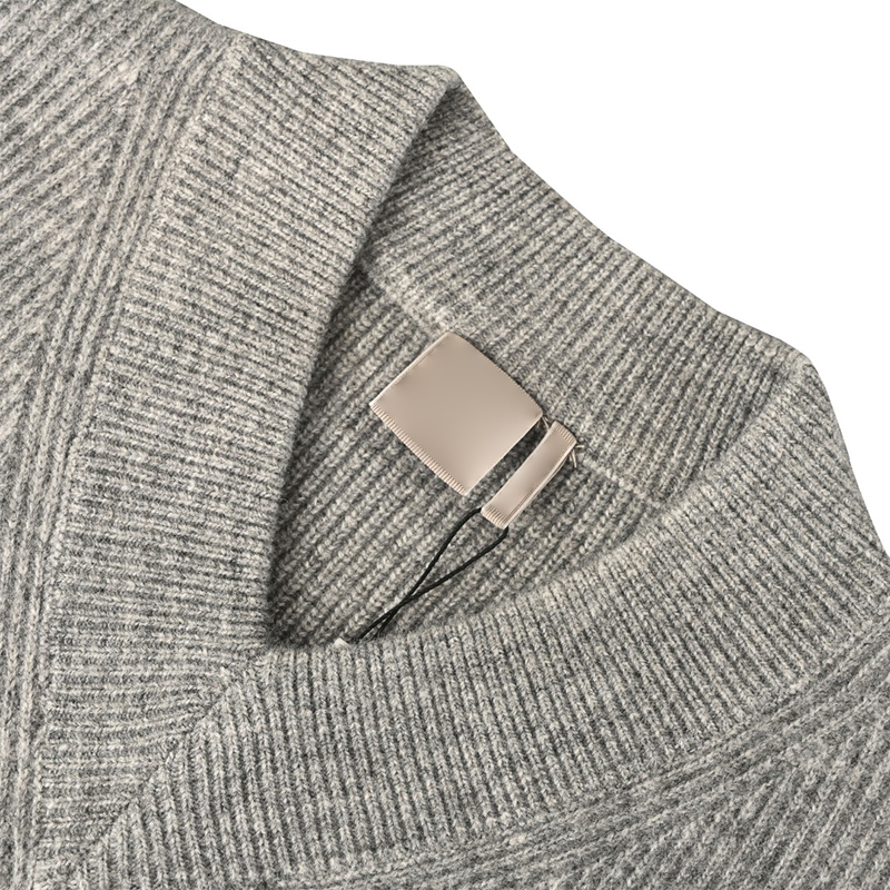 Letter Embroidered Lambswool Sweater – Premium Men's Wool Knit Pullover with Signature Detail