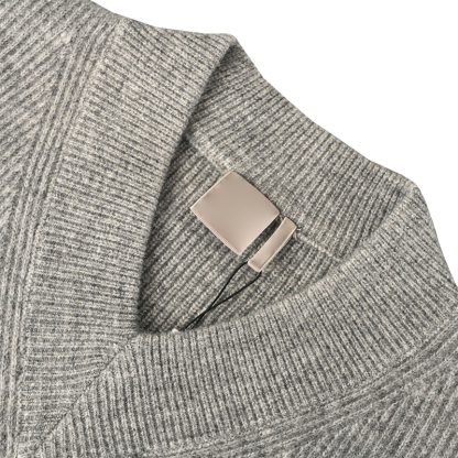 Letter Embroidered Lambswool Sweater – Premium Men's Wool Knit Pullover with Signature Detail