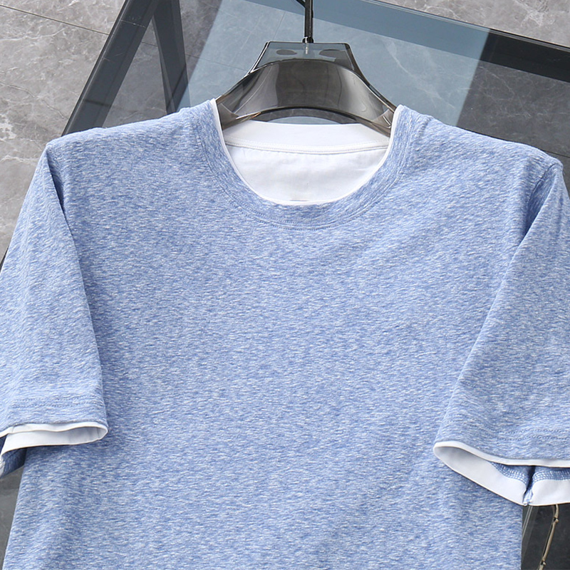 2025 New Natural Plant Fiber Fabric Lightweight Breathable Soft Comfortable Men's Casual Round Neck Short Sleeve T-Shirt