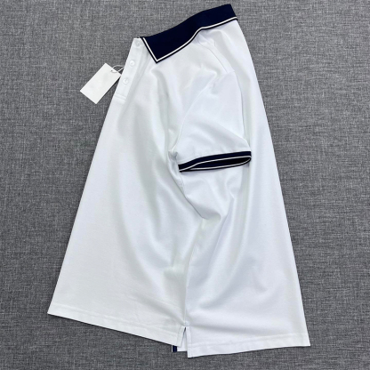 2025 Spring/Summer Custom Woven Fabric/Italian Minimalist Design Triple-Button Breathable Fit Men's Luxury Business Polo Shirt