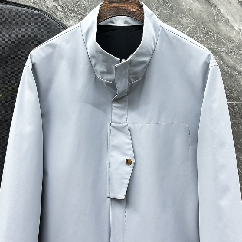 2025 Spring/Summer New Dustproof Waterproof Fabric, Men's High-End Casual Woven Trench Coat Jacket Outerwear