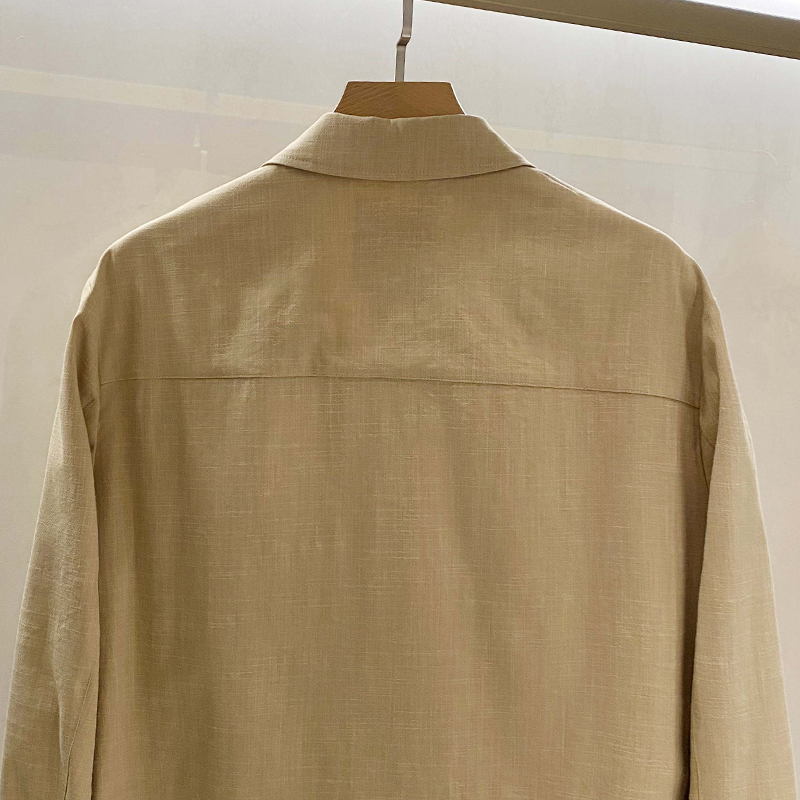 2025 New Wrinkle-Resistant Windproof Slub Fabric, Men's High-End Business Casual Turn-Down Collar Lightweight Jacket Outerwear