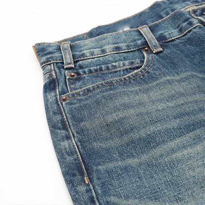 Blue Distressed Jeans – Premium Men's Denim with Vintage Wash and Modern Casual Style