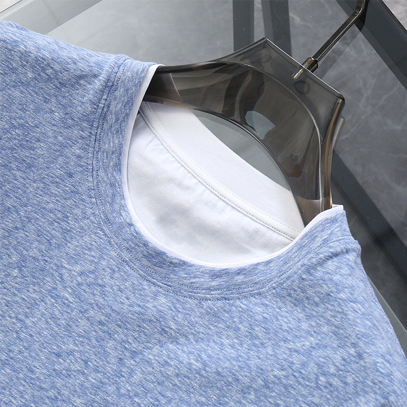 2025 New Natural Plant Fiber Fabric Lightweight Breathable Soft Comfortable Men's Casual Round Neck Short Sleeve T-Shirt