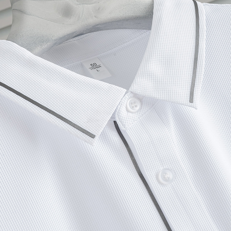 2025 New Soft Comfortable Stretch Skin-Friendly Wrinkle-Resistant Breathable Moisture-Wicking Men's Business Short Sleeve Shirt with Turn-Down Collar